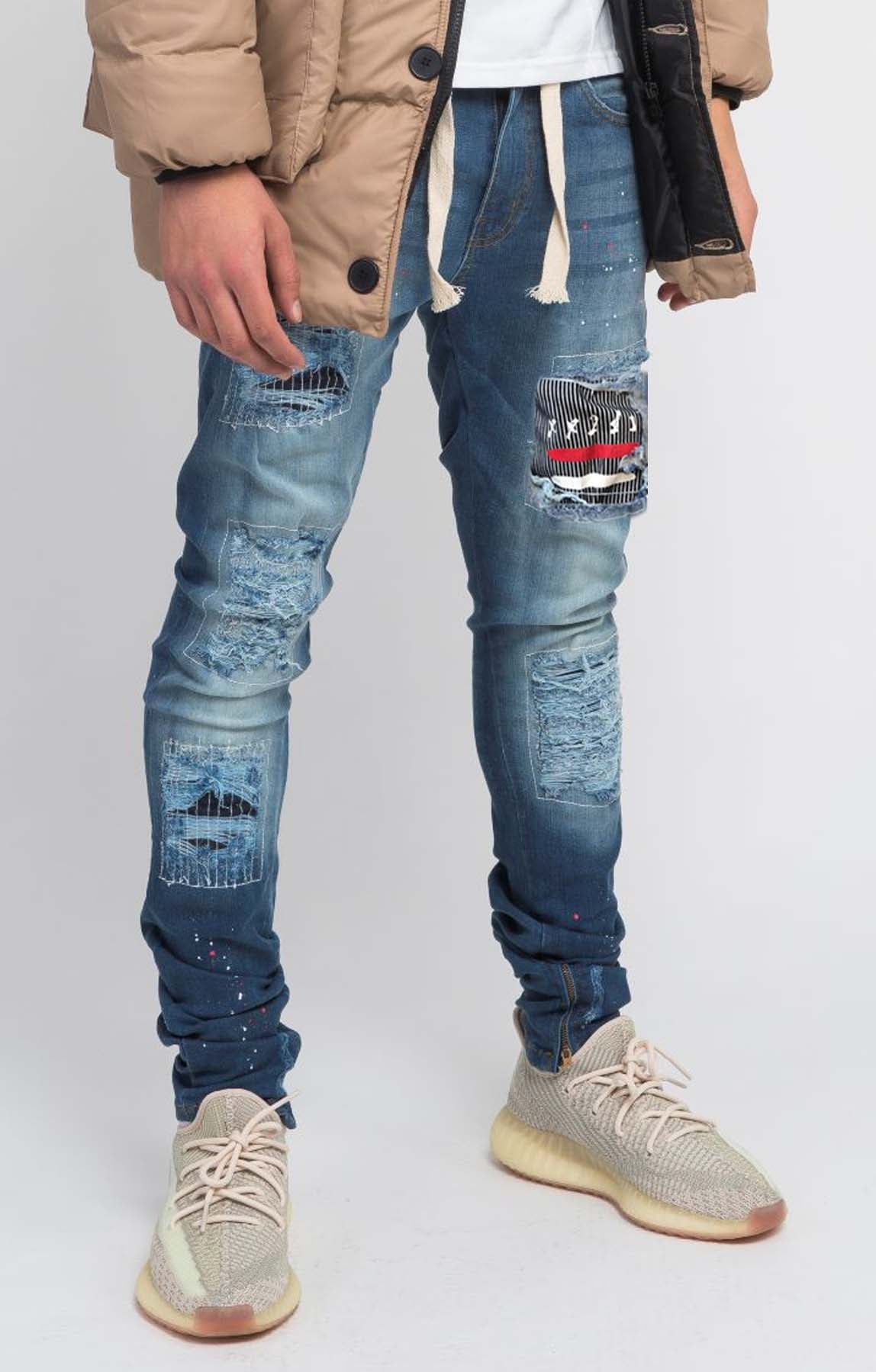 215X50B patch text denim.