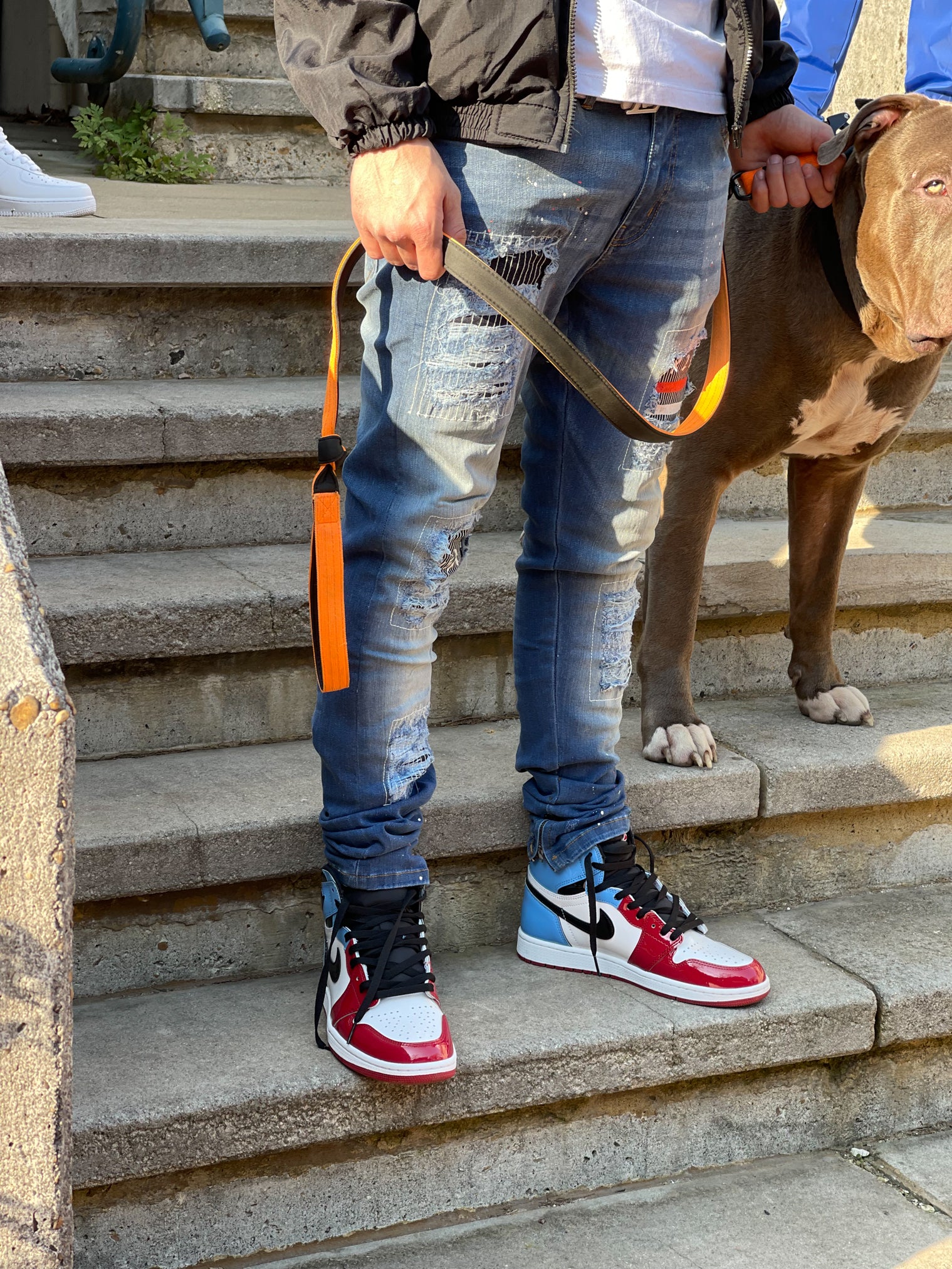 215X50B patch text denim.