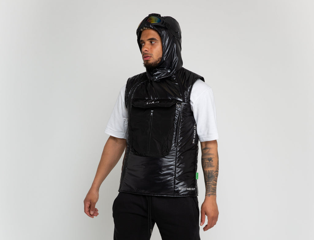 RN Shell Goggle vest Jacket (Black Coated Nylon)