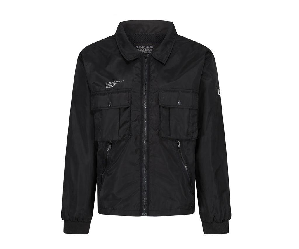 Cargo Zipped shirt Jacket (Black)