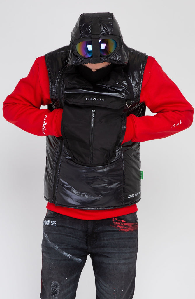 RN Shell Goggle vest Jacket (Black Coated Nylon)