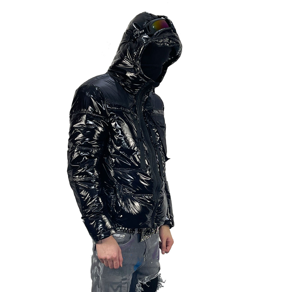 Summit Goggle Puffa Jacket Black Black Stealth London