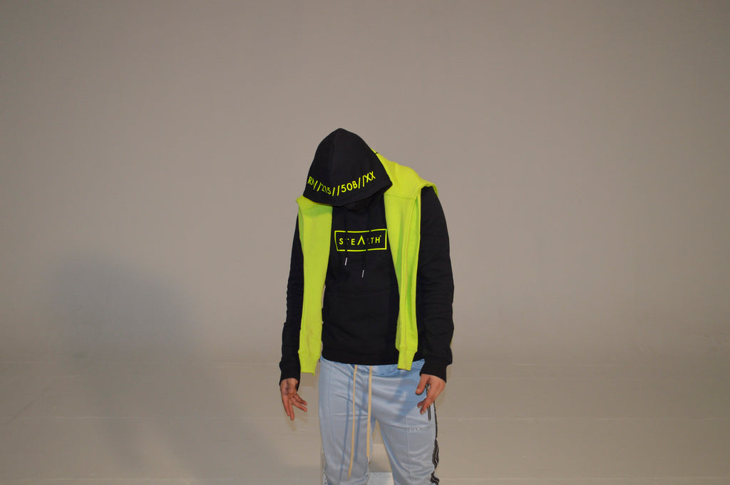Facemask Hoody (Black/Lime)