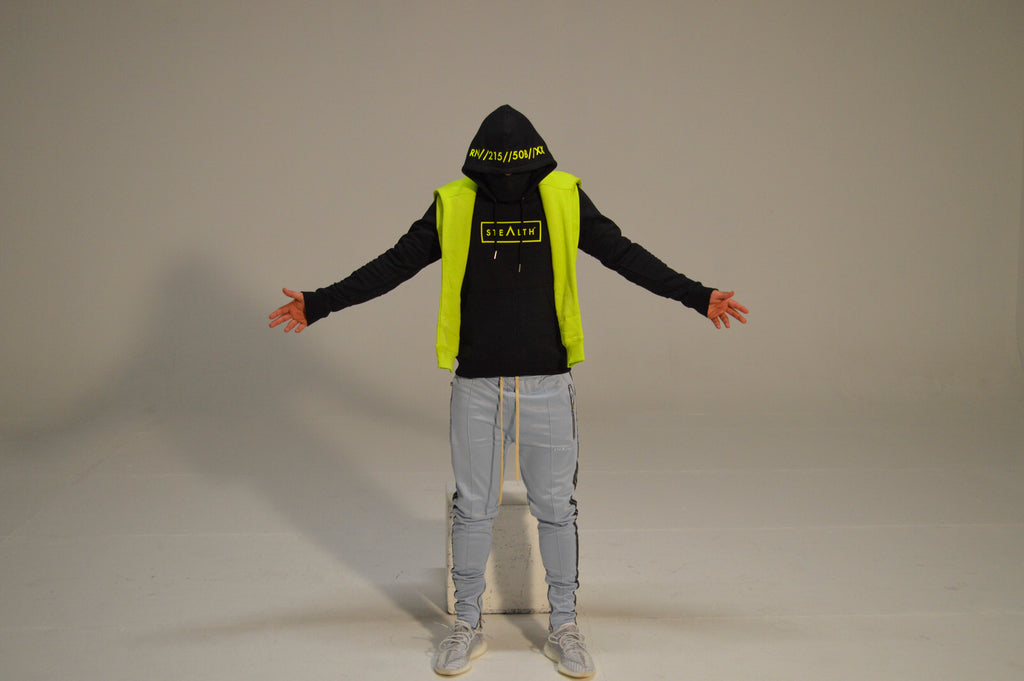 Facemask Hoody (Black/Lime)