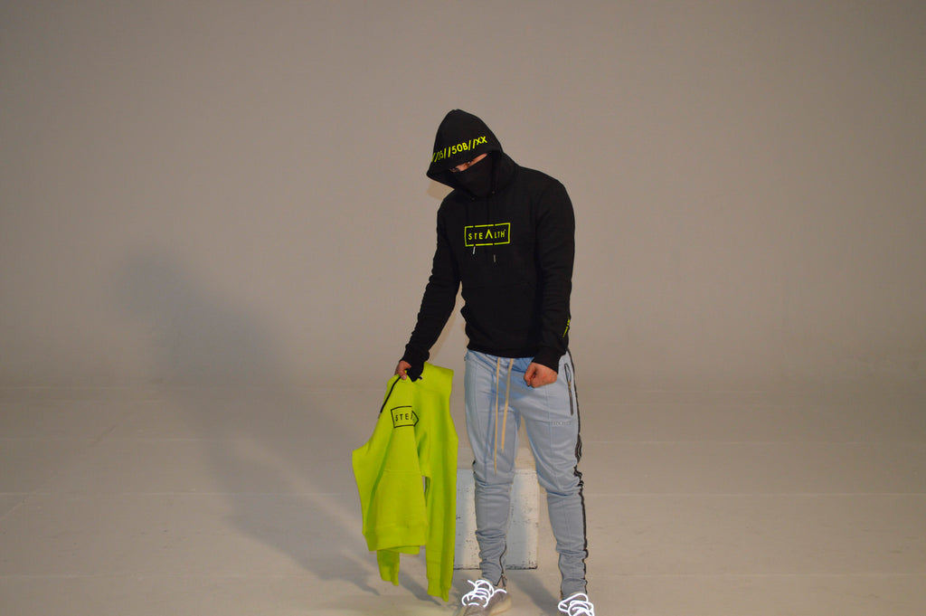 Facemask Hoody (Black/Lime)
