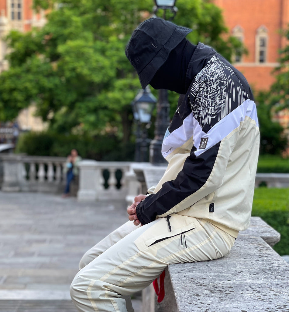 Mclarren Tracksuit (Beige/Black/Sky Blue)