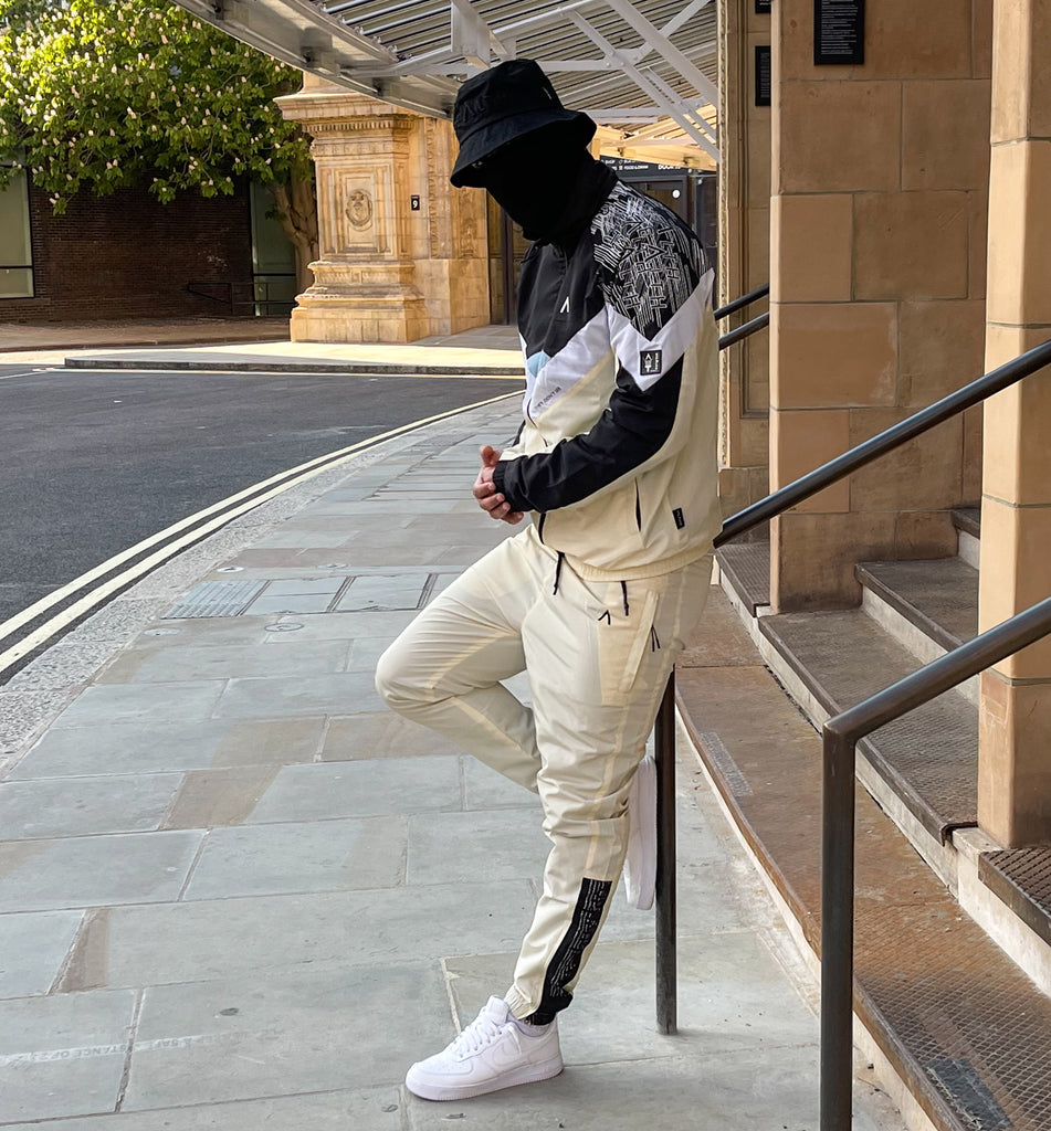 Mclarren Tracksuit (Beige/Black/Sky Blue)