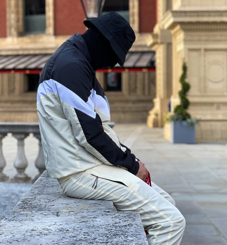 Mclarren Tracksuit (Beige/Black/Sky Blue)