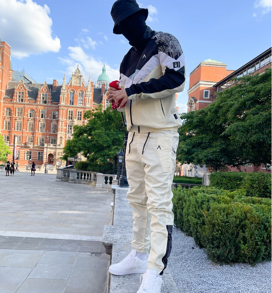 Mclarren Tracksuit (Beige/Black/Sky Blue)