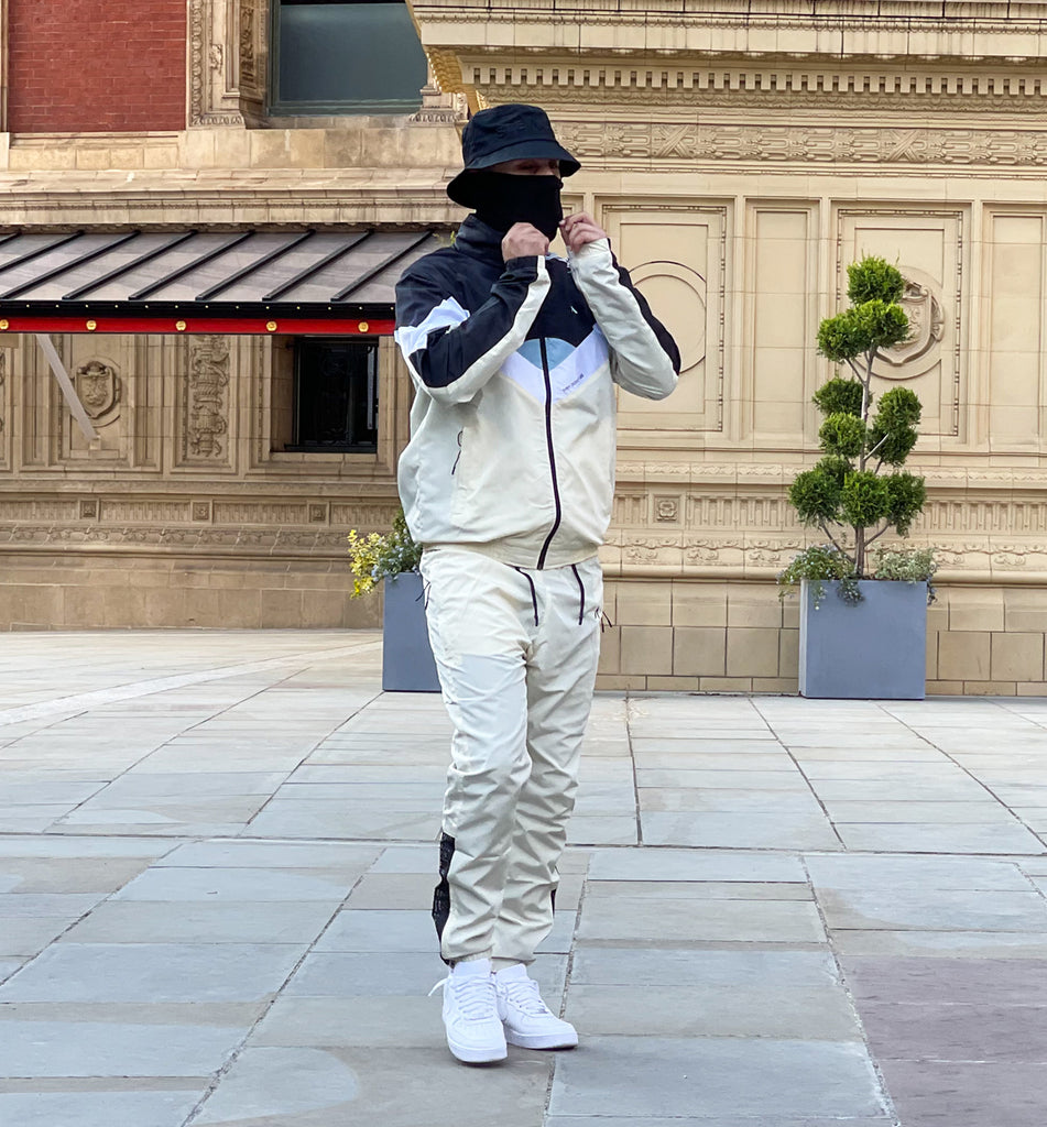 Mclarren Tracksuit (Beige/Black/Sky Blue)