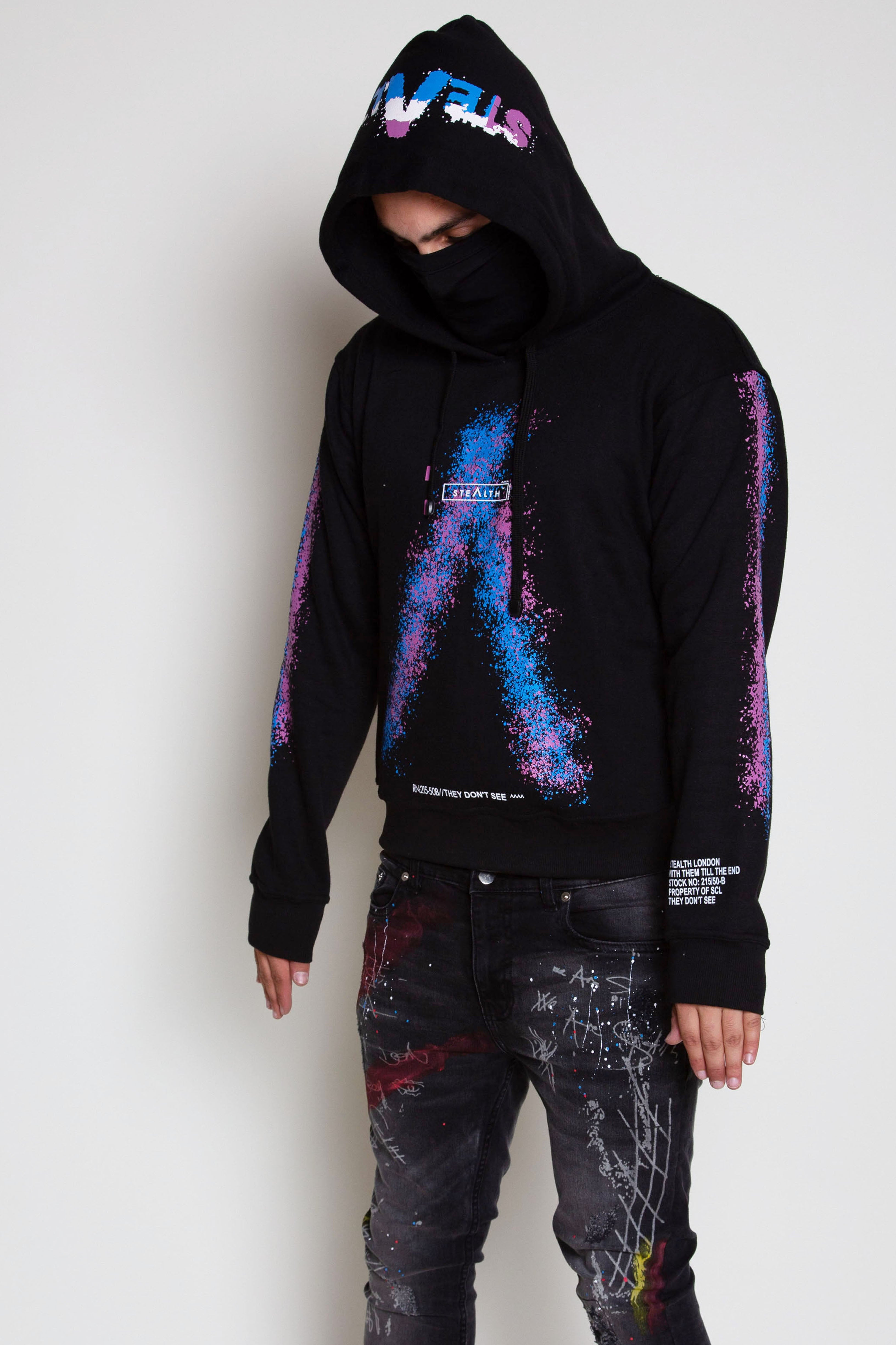 TT Box Facemask Hoody (Blue/Fuschia)