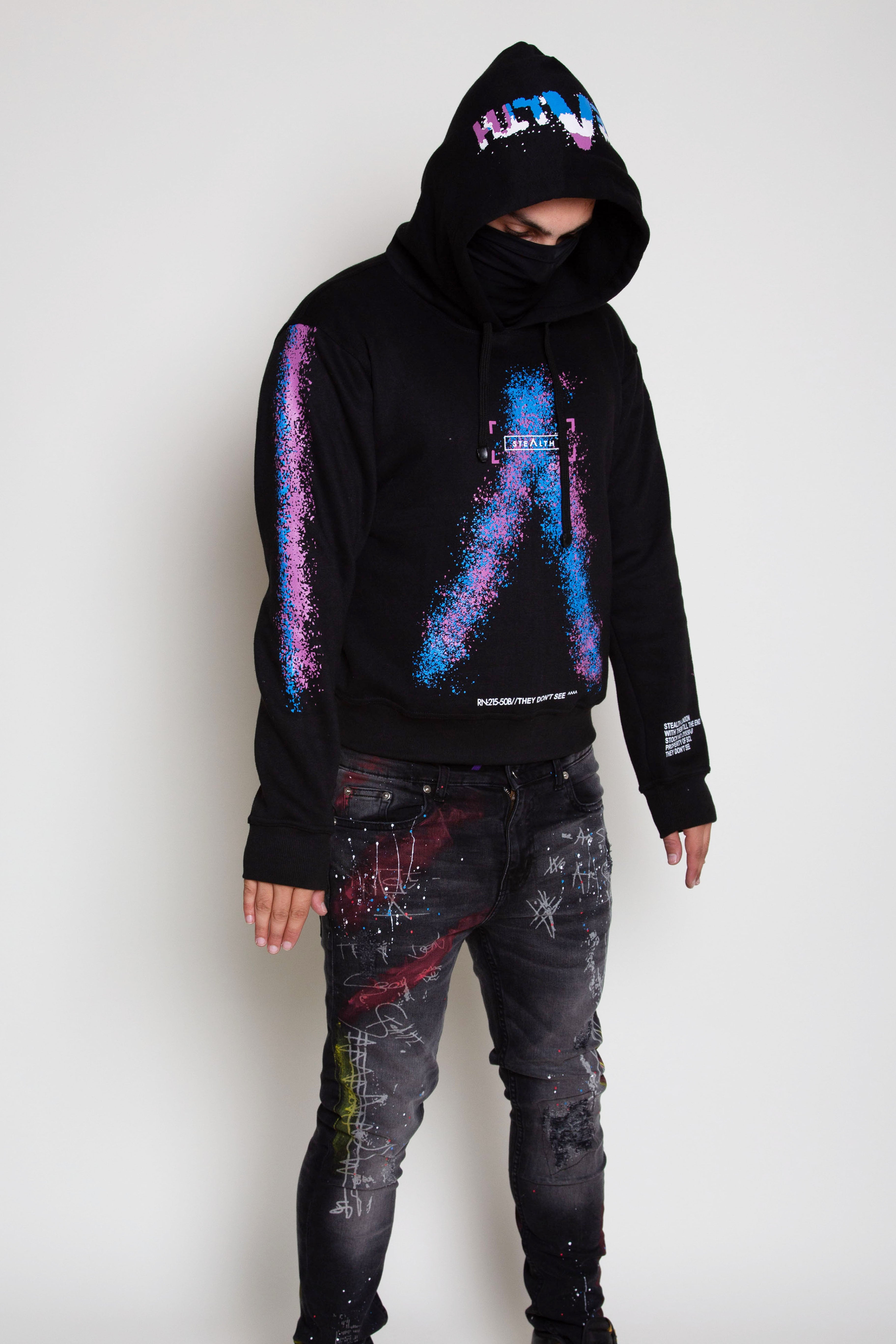 TT Box Facemask Hoody (Blue/Fuschia)