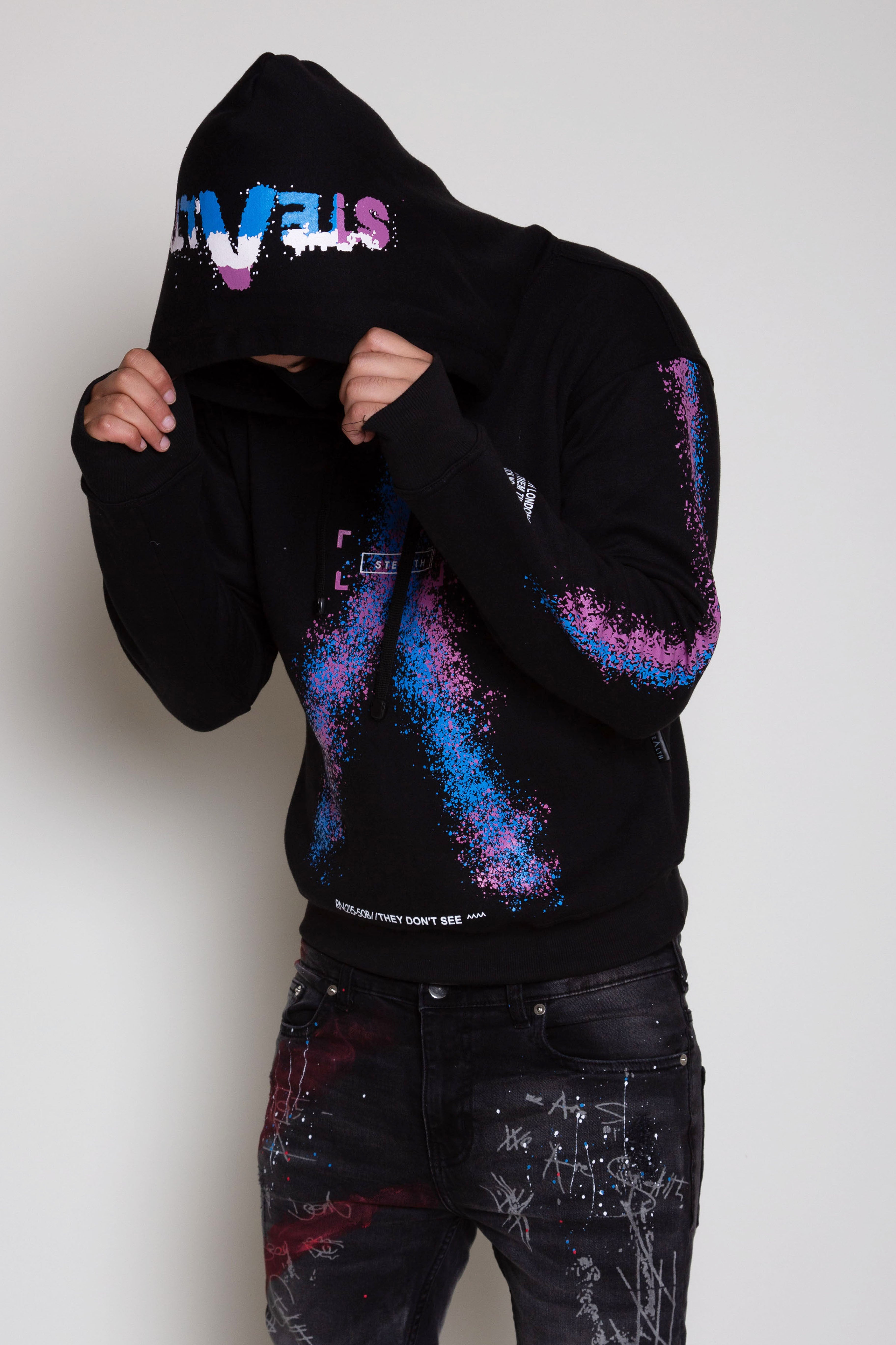 TT Box Facemask Hoody (Blue/Fuschia)