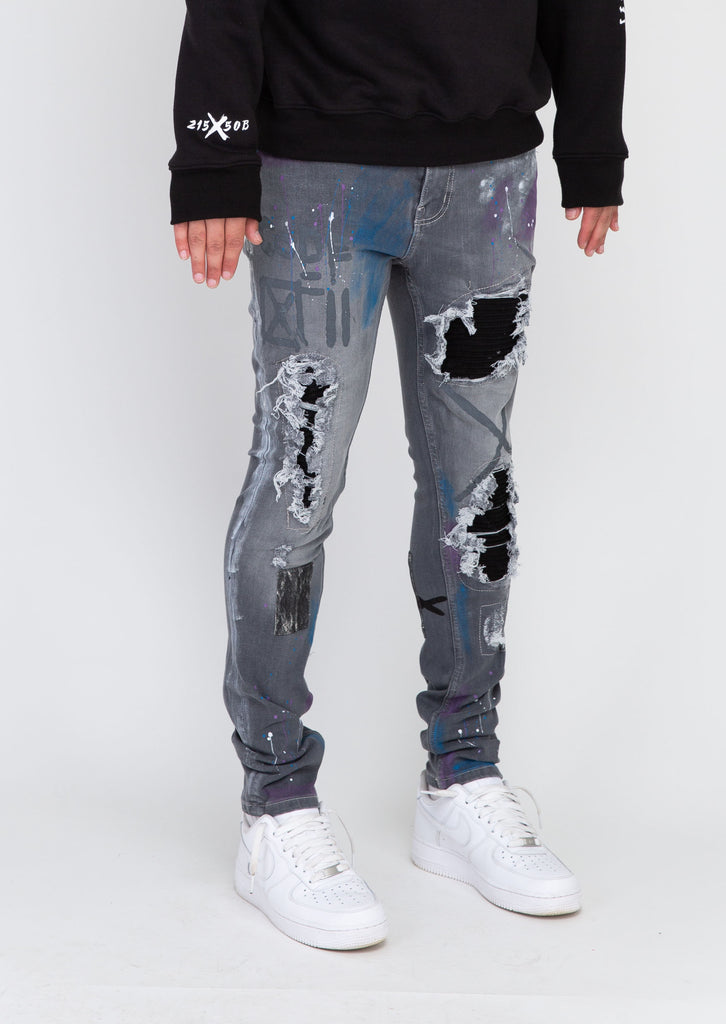 Black denim sales patch