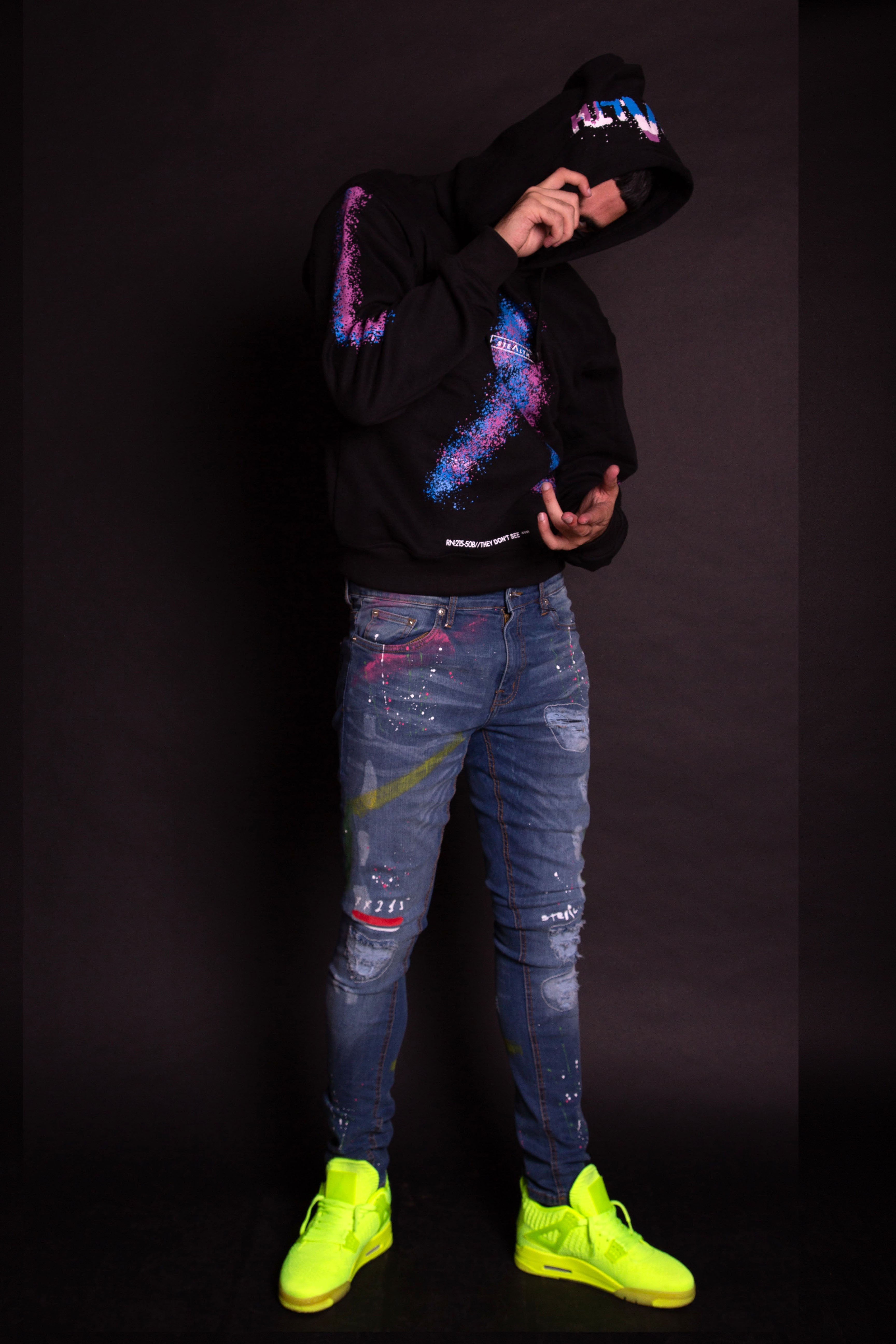TT Box Facemask Hoody (Blue/Fuschia)